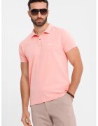 OMBRE Tricou regular fit de bumbac cu guler polo - Roz pal