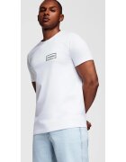 OMBRE Tricou tricotat cu imprimeu OM-TSPT-0231 - Alb