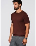 OMBRE Tricou tricotat fin - Maro cognac