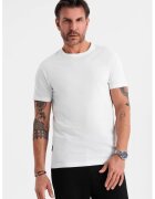 OMBRE Tricou uni cu decolteu la baza gatului - Alb optic