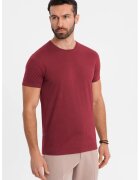 OMBRE Tricou uni cu decolteu la baza gatului - Visiniu