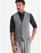 OMBRE Vesta eleganta cu model in zig-zag SLIM FIT OM-BLZV-0143 - Gri deschis