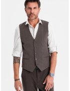OMBRE Vesta eleganta cu model in zig-zag SLIM FIT OM-BLZV-0143 - Gri inchis