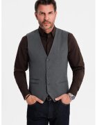 OMBRE Vesta slim-fit cu decolteu in V - Gri carbune