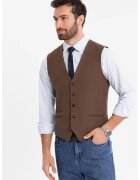 OMBRE Vesta slim-fit cu decolteu in V - Maro inchis