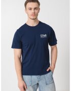 ONeill Tricou cu decolteu la baza gatului si logo pe piept - Alb optic/Bleumarin