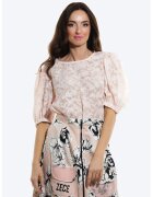 ONIBON FASHION Bluza cu model si maneci bufante - Piersica