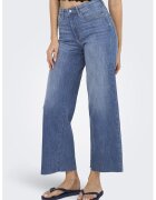Only Blugi crop cu croiala ampla Lann-Madison - Albastru melange