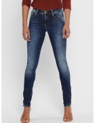 Only Blugi skinny cu aspect decolorat - Albastru inchis