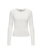 Only Bluza cambrata cu decolteu la baza gatului - Alb