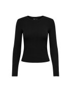 Only Bluza cambrata cu decolteu la baza gatului - Negru
