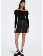 Only Bluza cu decolteu pe umeri - Negru