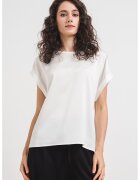 Only Bluza cu maneci scurte si aspect satinat Lieke - Alb
