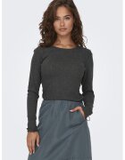 Only Bluza cu terminatii valurite Carlotta - Gri inchis