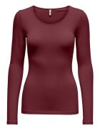 Only Bluza dama - bumbac organic/elastan - Visiniu