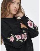 Only Bluza de trening cu imprimeu floral - Negru
