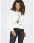 Only Bluza de trening din amestec de bumbac cu imprimeu grafic - Alb/Negru/Galben