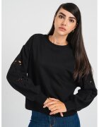 Only Bluza de trening din amestec de bumbac cu perforatii Winnie - Negru stins
