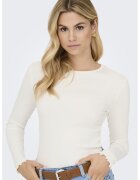 Only Bluza slim-fit cu decolteu rotund - Alb