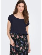 Only Bluza vaporoasa cu maneci scurte Nova - Albastru ultramarin