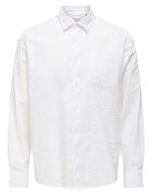 Only Camasa barbati Sons - 22031804 - In/Bumbac - Alb - Alb
