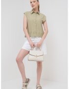 Only Camasa din amestec de bumbac organic cu broderie - Kaki