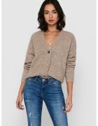 Only Cardigan cu decolteu in V Zoey - Maro melange
