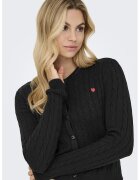 Only Cardigan cu detaliu inima si nasturi - Rosu/Negru