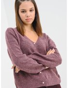 Only Cardigan lejer cu decolteu in V - Violet pruna