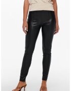 Only Colanti de piele ecologica cu talie inalta - Negru