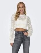 Only dama textil - decolteu rotund - maneci lungi - Alb