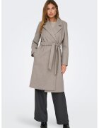 Only Palton cu model petrecut si buzunare laterale - Maro taupe deschis