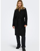 Only Palton cu model petrecut si buzunare laterale - Negru