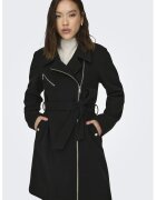 Only Palton midi cu fermoar Emily - Negru
