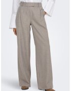 Only Pantaloni ampli cu insertii elastice in talie - Gri deschis melange