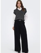 Only Pantaloni din reiat cu pliuri inversate - Negru