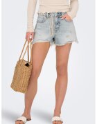 Only Pantaloni scurti de denim cu terminatii franjurate - Albastru deschis