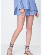 Only Pantaloni scurti din amestec de bumbac cu dungi - Albastru pastel