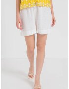 Only Pantaloni scurti din amestec de in cu talie inalta Tokyo - Alb optic