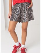 Only Pantaloni scurti relaxed fit cu model - Negru stins/Maro deschis