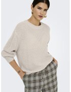 Only Pulover cu decolteu rotund - Bej