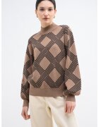 Only Pulover cu model Lanny - Negru/Maro
