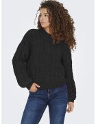 Only Pulover din amestec de lana cu detalii model torsade - Negru