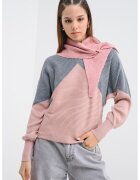 Only Pulover lejer cu model colorblock - Gri/Roz prafuit