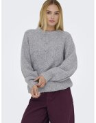 Only Pulover lejer cu perforatii - Gri melange