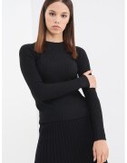 Only Pulover slim fit cu decolteu la baza gatului - Negru