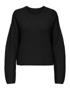 Only Pulover tricotat fin cu terminatie cu striatii - Negru