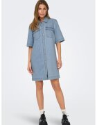 Only Rochie-camasa din denim - Albastru prafuit