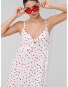Only Rochie cu decolteu in V si model - Rosu/Alb/Verde