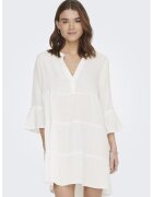 Only Rochie de bumbac organic cu maneci cazute - Alb